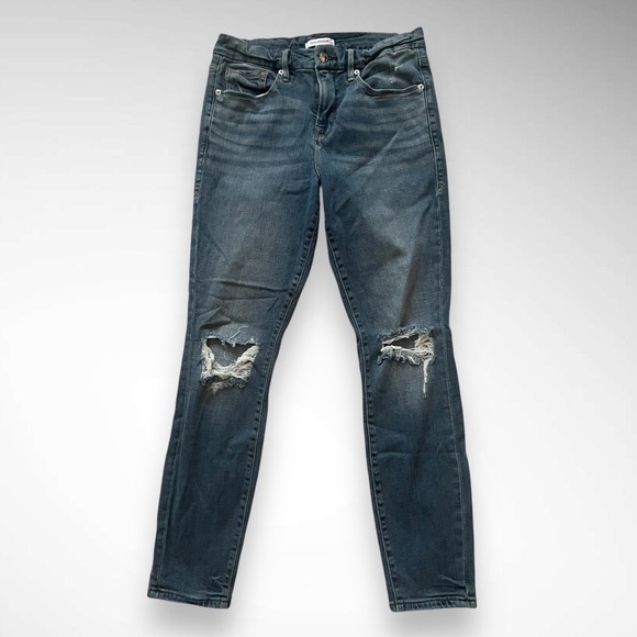 Good American Denim - GOOD AMERICAN‎ Good Legs Crop Distressed Medium Wash Jeans Size 29 | EUC